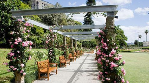 Palace Rose Garden pergola with seating