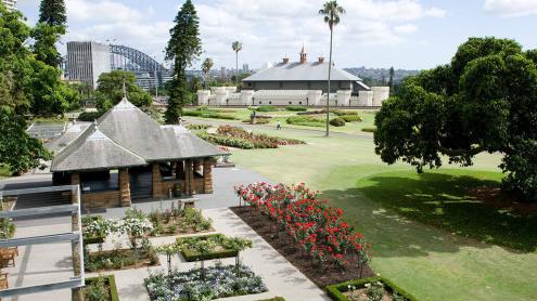 Aerial view of the Palace Rose Garden