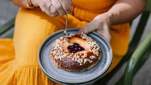 Close up of a sweet pastry